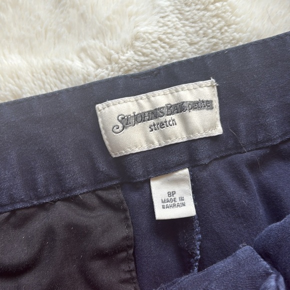 St. John’s Bay Navy Straight-Leg Pants – Size 8P | Cotton Blend | - Picture 4 of 6